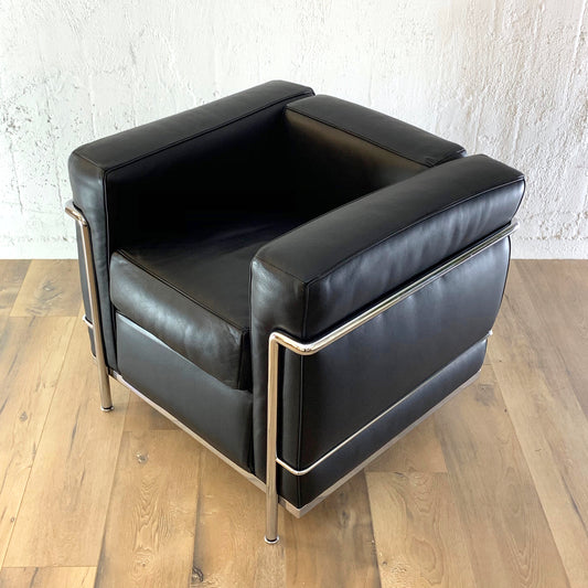 Sessel Le Corbusier LC2, Leder-schwarz