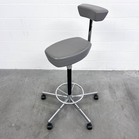 George Nelson Perch Stuhl, Leder grau, Vitra