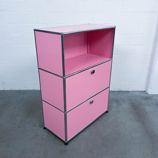 USM Regal, Rosa mit Klapptüre und Ausziehtüre, neuwertig
