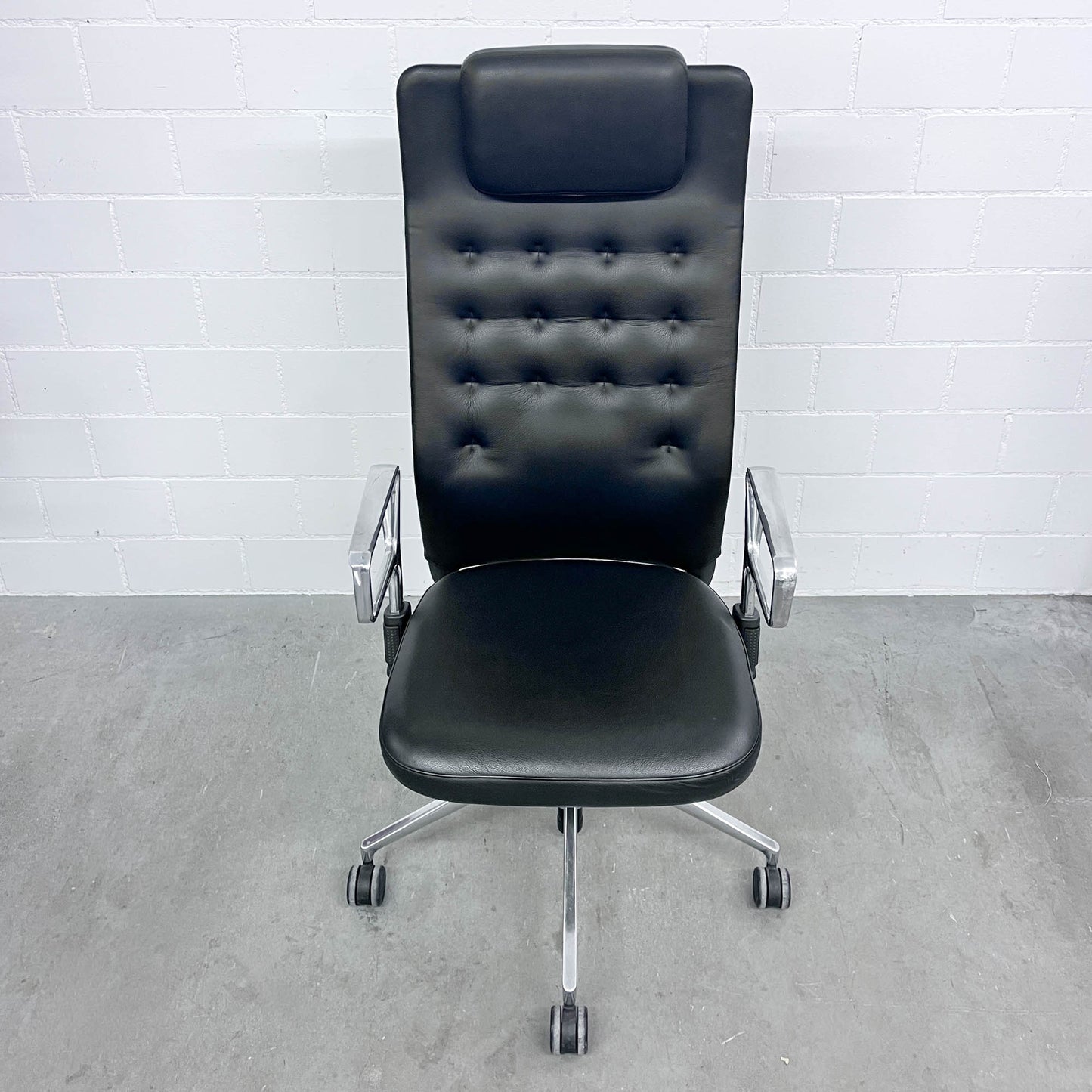 Bürodrehstuhl ID Trim L, Leder Schwarz, Antonio Citterio, Vitra, top Zustand