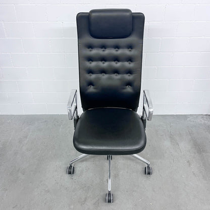 Bürodrehstuhl ID Trim L, Leder Schwarz, Antonio Citterio, Vitra, top Zustand