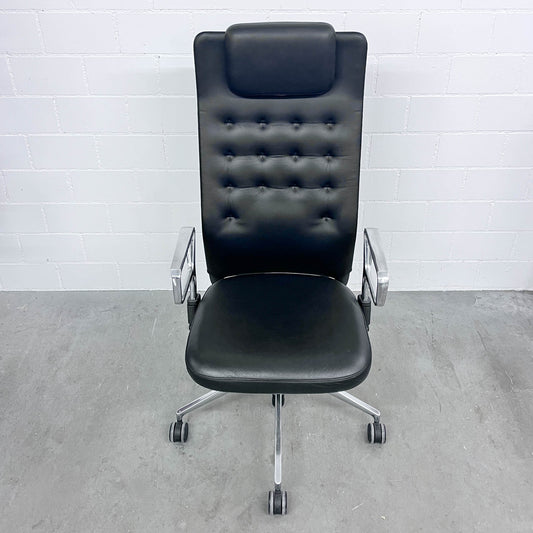 Bürodrehstuhl ID Trim L, Leder Schwarz, Antonio Citterio, Vitra, top Zustand