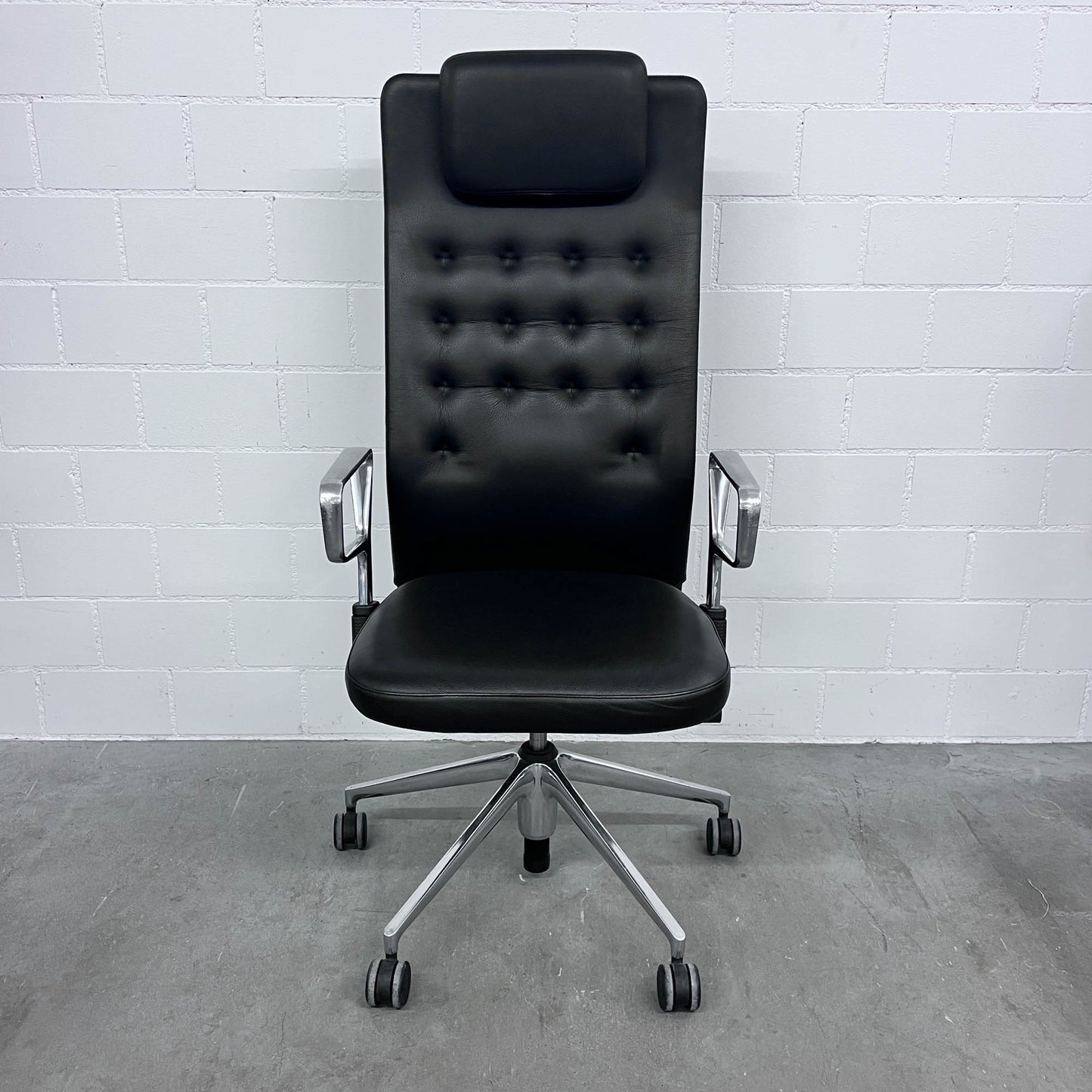 Bürodrehstuhl ID Trim L, Leder Schwarz, Antonio Citterio, Vitra, top Zustand