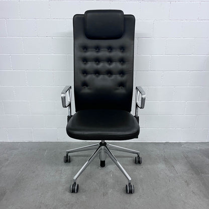 Bürodrehstuhl ID Trim L, Leder Schwarz, Antonio Citterio, Vitra, top Zustand