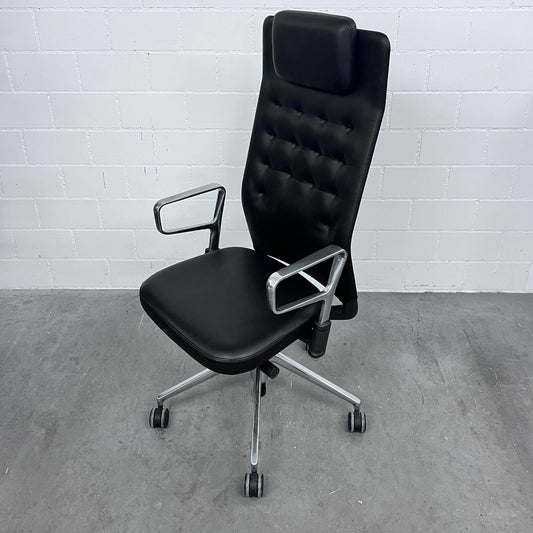 Bürodrehstuhl ID Trim L, Leder Schwarz, Antonio Citterio, Vitra, top Zustand