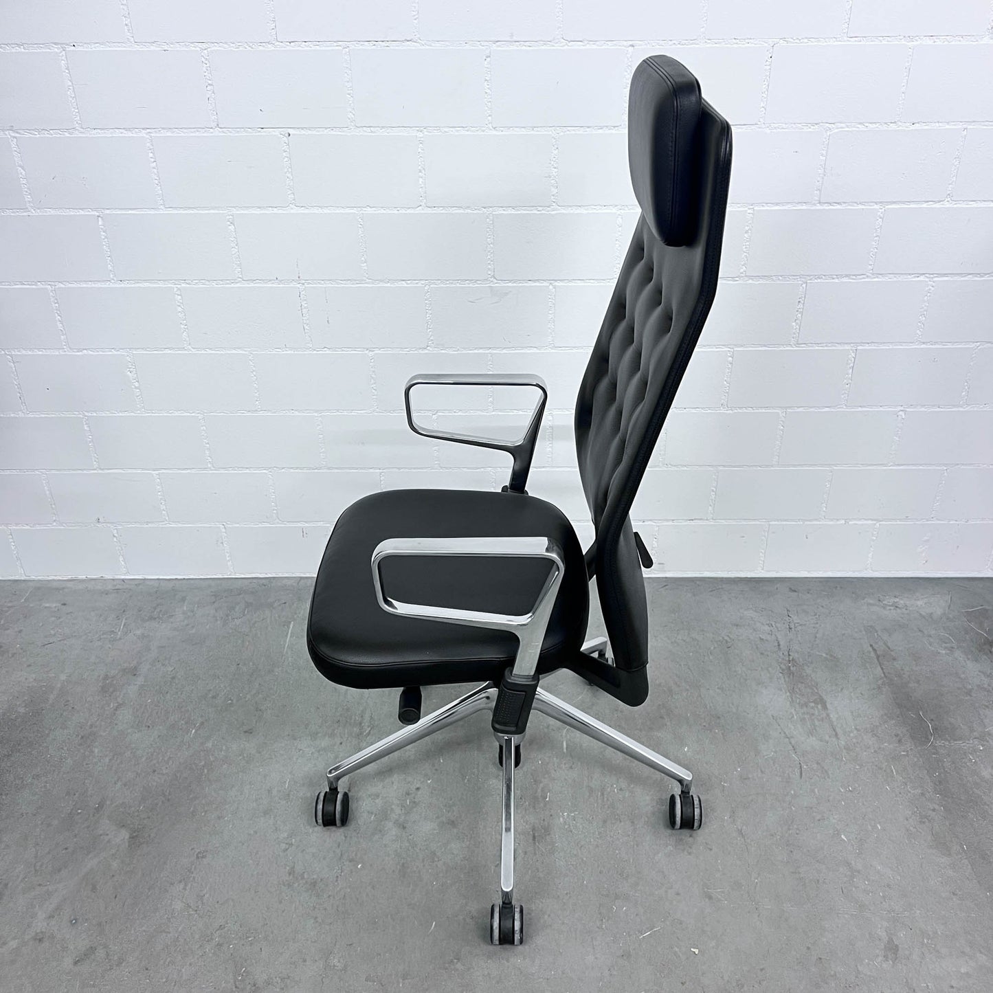 Bürodrehstuhl ID Trim L, Leder Schwarz, Antonio Citterio, Vitra, top Zustand