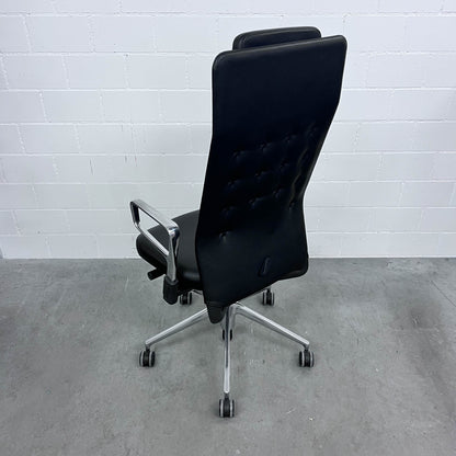 Bürodrehstuhl ID Trim L, Leder Schwarz, Antonio Citterio, Vitra, top Zustand