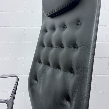 Bürodrehstuhl ID Trim L, Leder Schwarz, Antonio Citterio, Vitra, top Zustand
