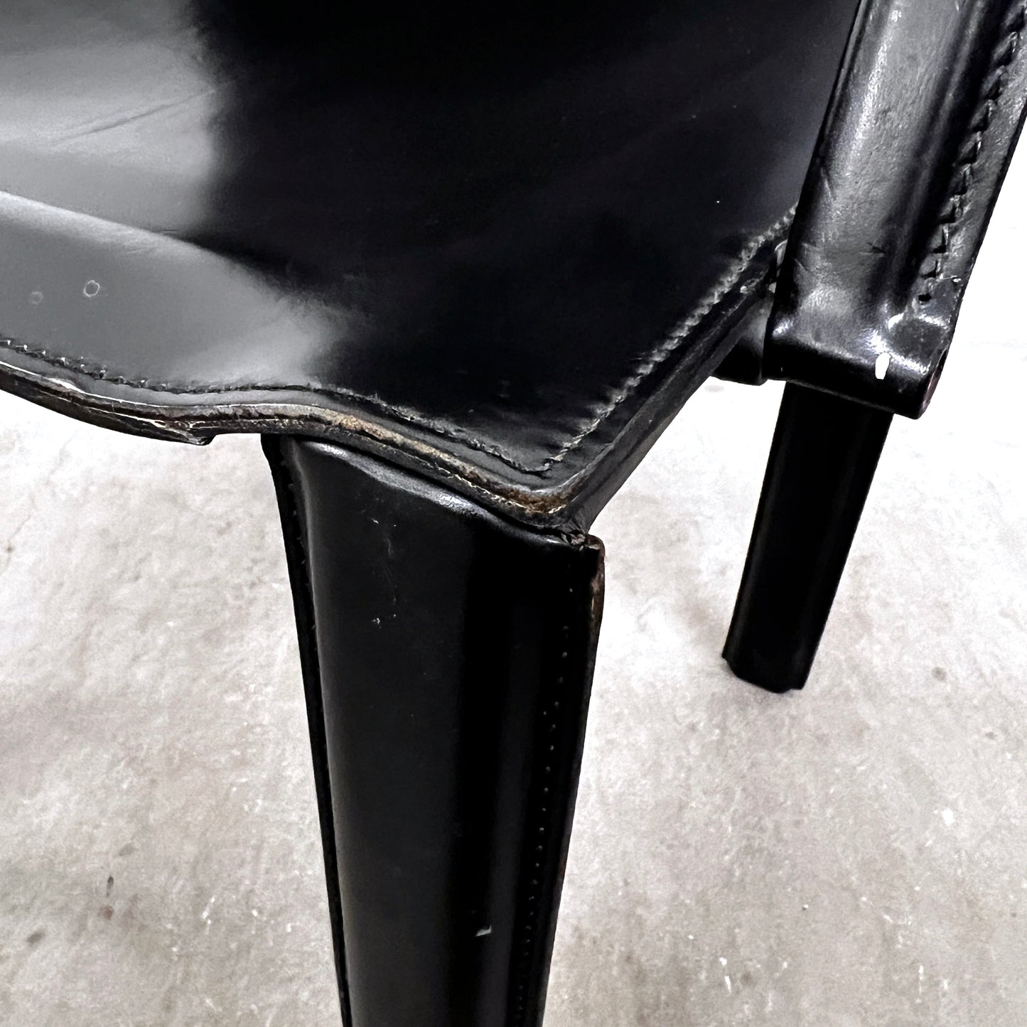 Stuhl, Corame, Leder, Schwarz