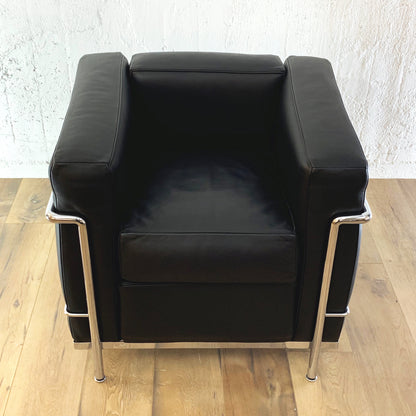 Sessel Le Corbusier LC2, Leder-schwarz