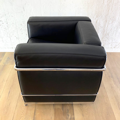 Sessel Le Corbusier LC2, Leder-schwarz