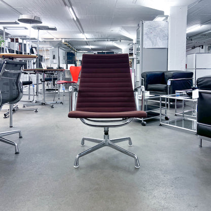 Eames Aluminium Chair Lounge, Herman Miller, Hopsak, braun