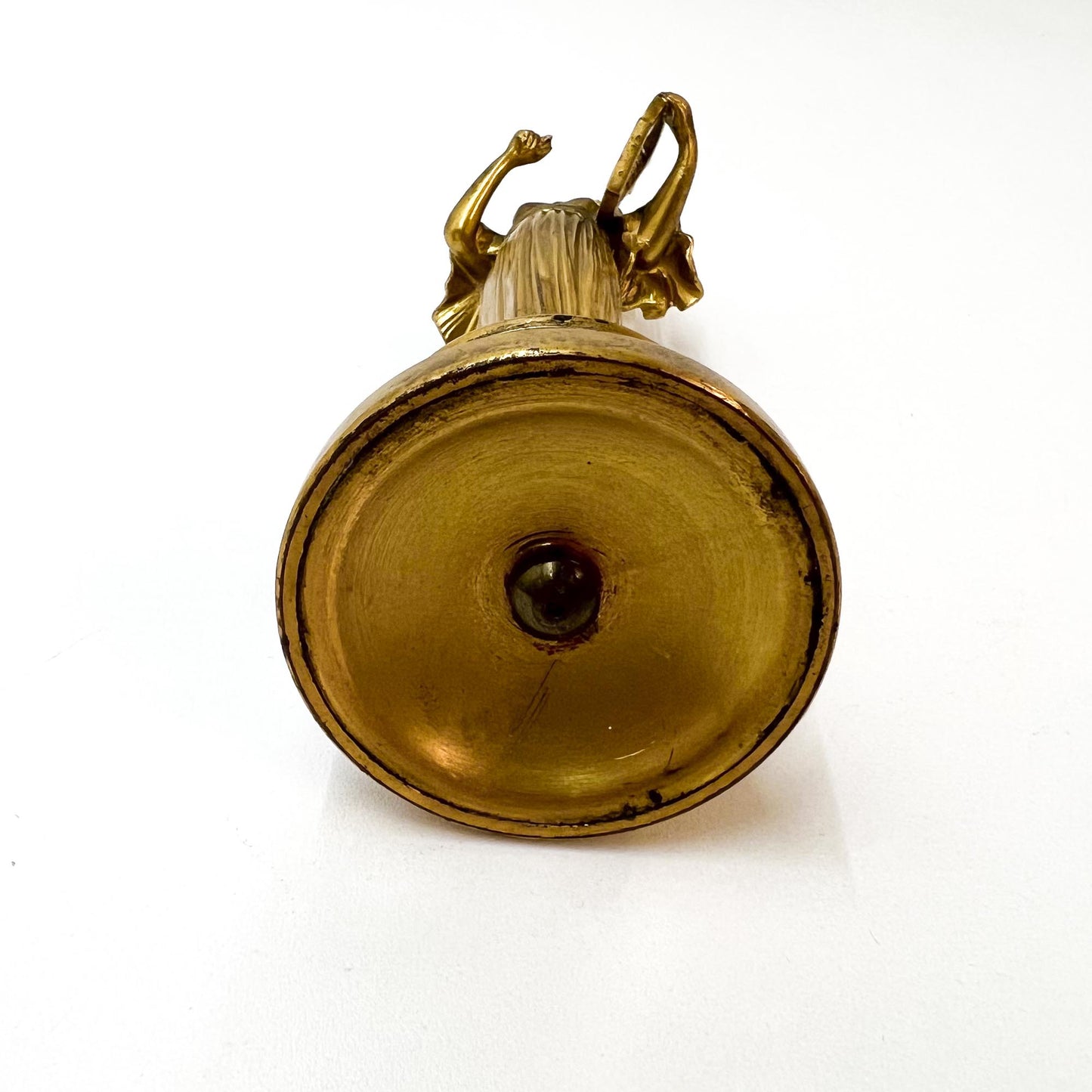 Frau mit Lyra auf Sockel, Bronze, Jugendstil