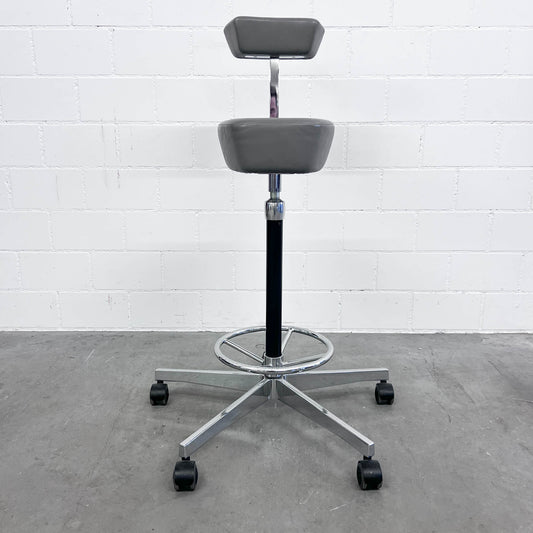 George Nelson Perch Stuhl, Leder grau, Vitra