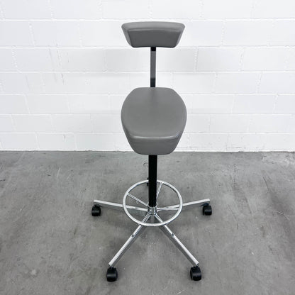 George Nelson Perch Stuhl, Leder grau, Vitra