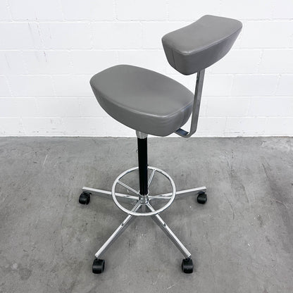 George Nelson Perch Stuhl, Leder grau, Vitra