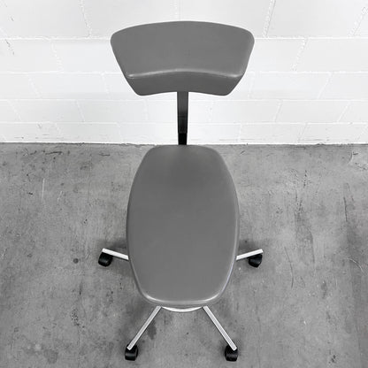 George Nelson Perch Stuhl, Leder grau, Vitra