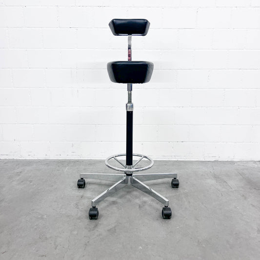 George Nelson Perch Stuhl, Leder schwarz, Vitra