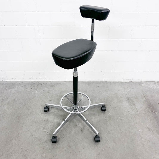 George Nelson Perch Stuhl, Leder schwarz, Vitra