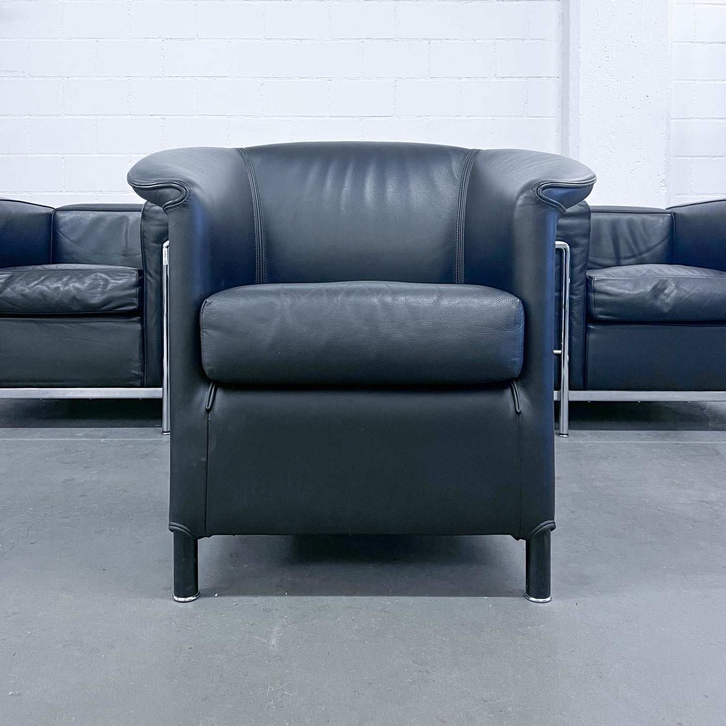 Sessel, Leder schwarz, Aura von Wittmann, Q2