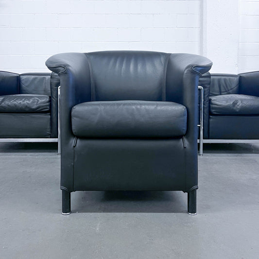 Sessel, Leder schwarz, Aura von Wittmann, Q2