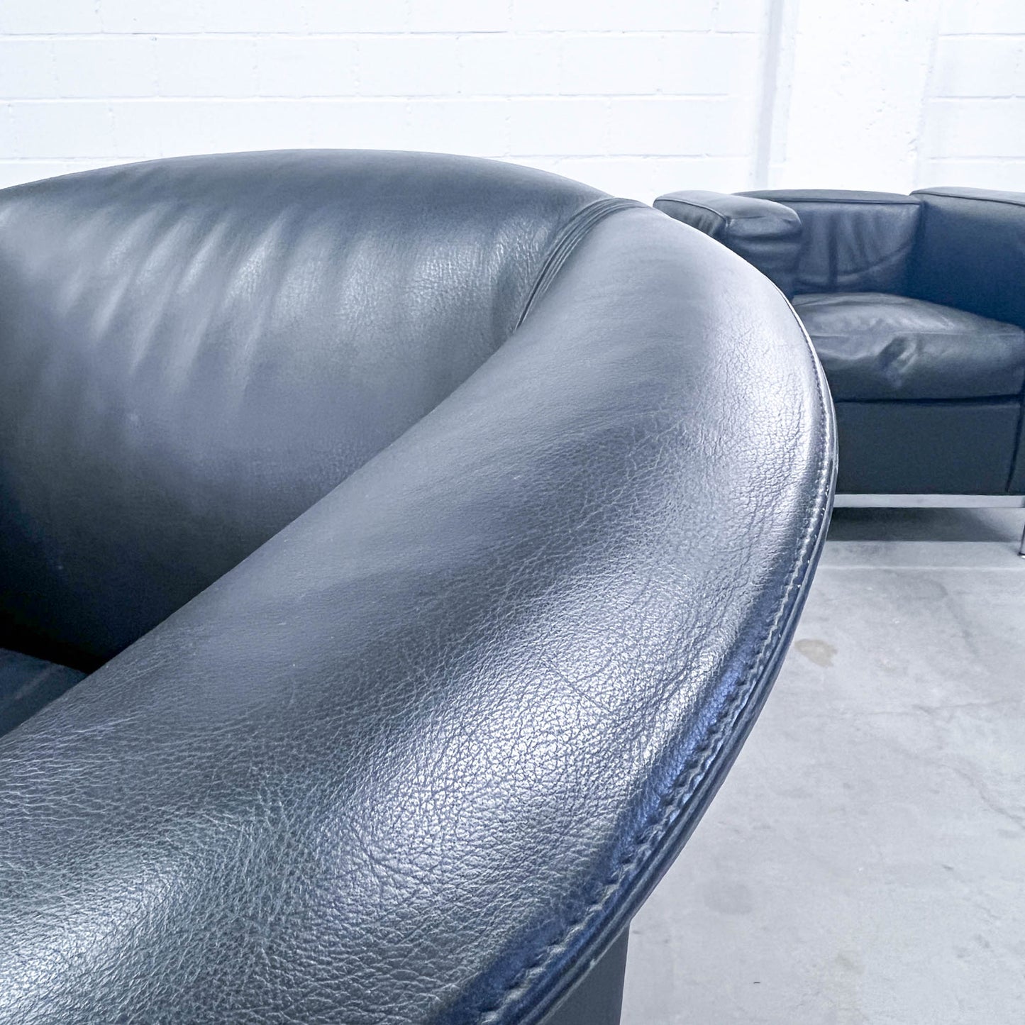 Sessel, Leder schwarz, Aura von Wittmann, Q2