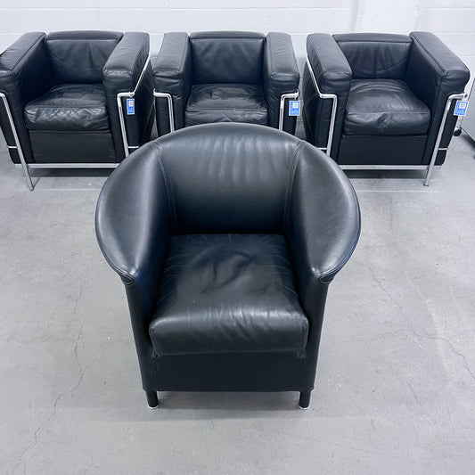 Sessel, Leder schwarz, Aura von Wittmann, Q2