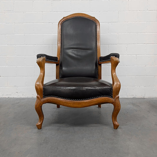 Ledersessel, Braun, Holz