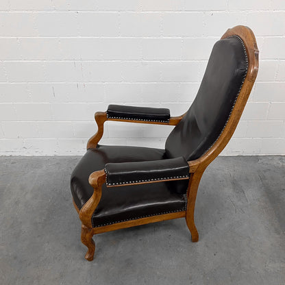 Ledersessel, Braun, Holz