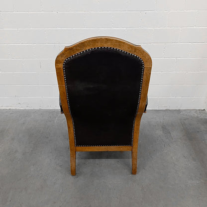 Ledersessel, Braun, Holz