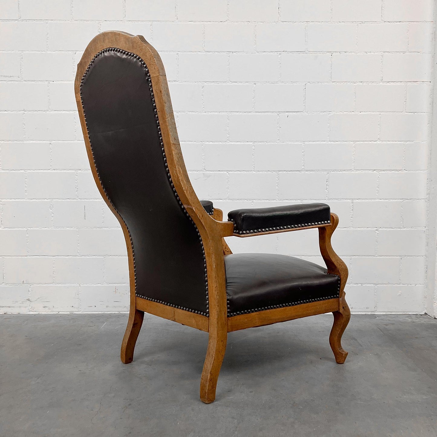 Ledersessel, Braun, Holz