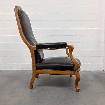 Ledersessel, Braun, Holz