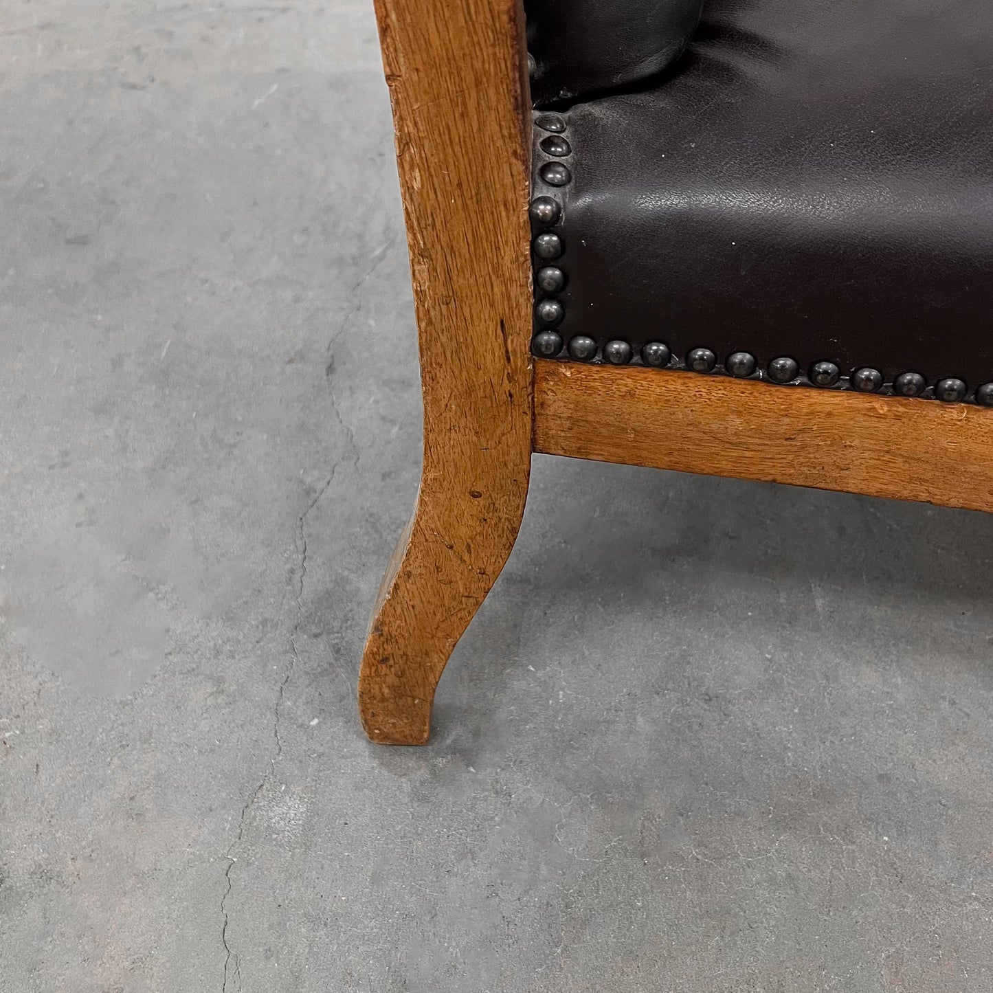 Ledersessel, Braun, Holz