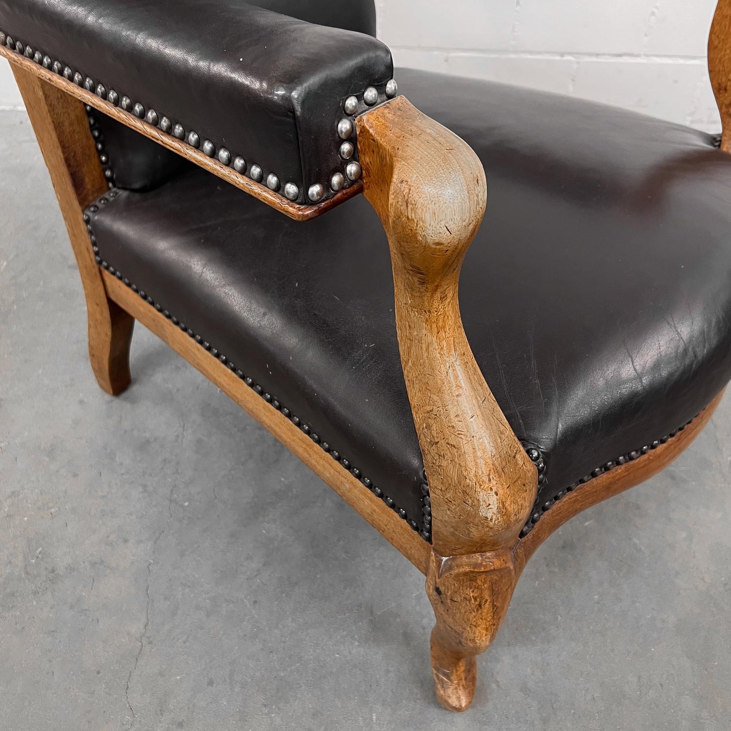 Ledersessel, Braun, Holz