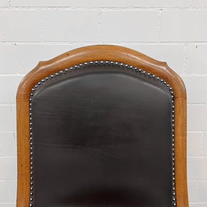 Ledersessel, Braun, Holz