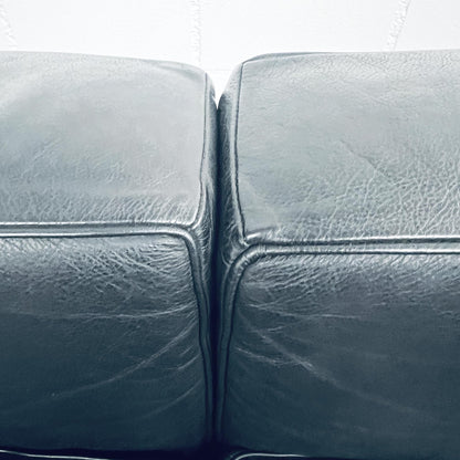 Sofa Le Corbusier LC2, 2-Plätzer, Leder-schwarz