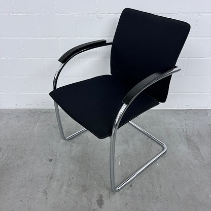 Thonet S78/S79 Freischwinger Stuhl Stoff schwarz Solutionpool