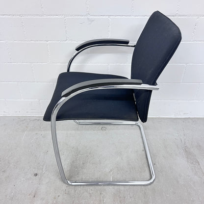 Thonet S78/S79 Freischwinger Stuhl Stoff schwarz Solutionpool