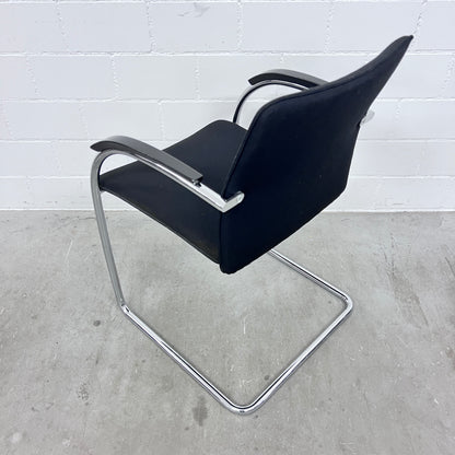 Thonet S78/S79 Freischwinger Stuhl Stoff schwarz Solutionpool