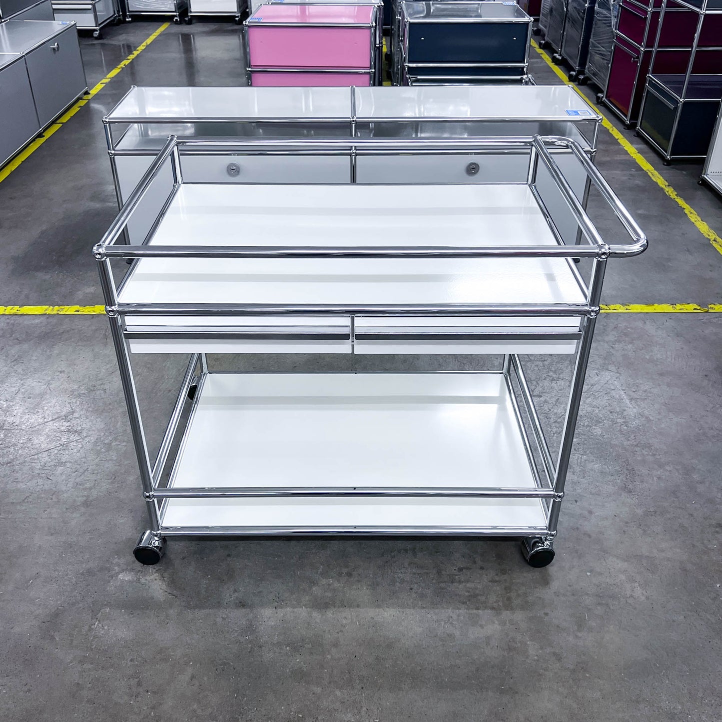 USM Barwagen, Reinweiss, 2 A7 Schubladen, Q1