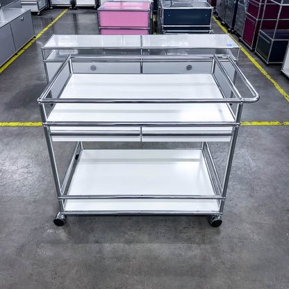 USM Barwagen, Reinweiss, 2 A7 Schubladen, Q1