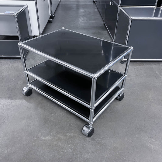 USM Beistelltisch auf Rollen, Graphitschwarz, Q2