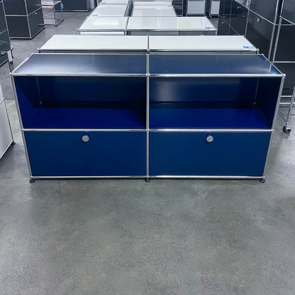 USM Regal, Stahlblau mit 2 Klapptüren, Q1