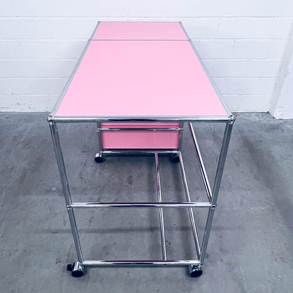 USM Home-Office-Pult, rosa, 4 A6 Schubladen, neuwertig