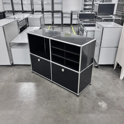 USM Regal mit Postfächer, Graphitschwarz, Q1