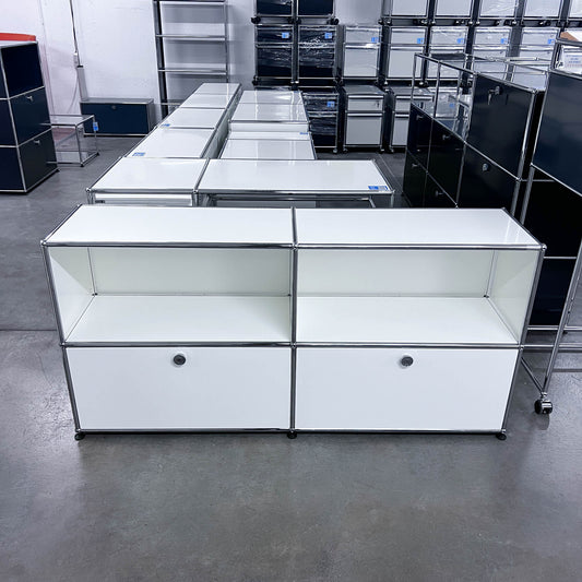 USM Regal, Reinweiss mit 2 Klapptüren, Q1