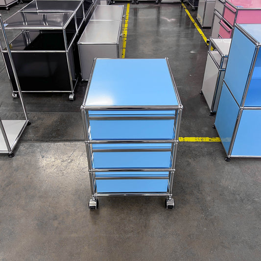 USM Rollkorpus, Hellblau, 3 A6 Schubladen, neuwertig