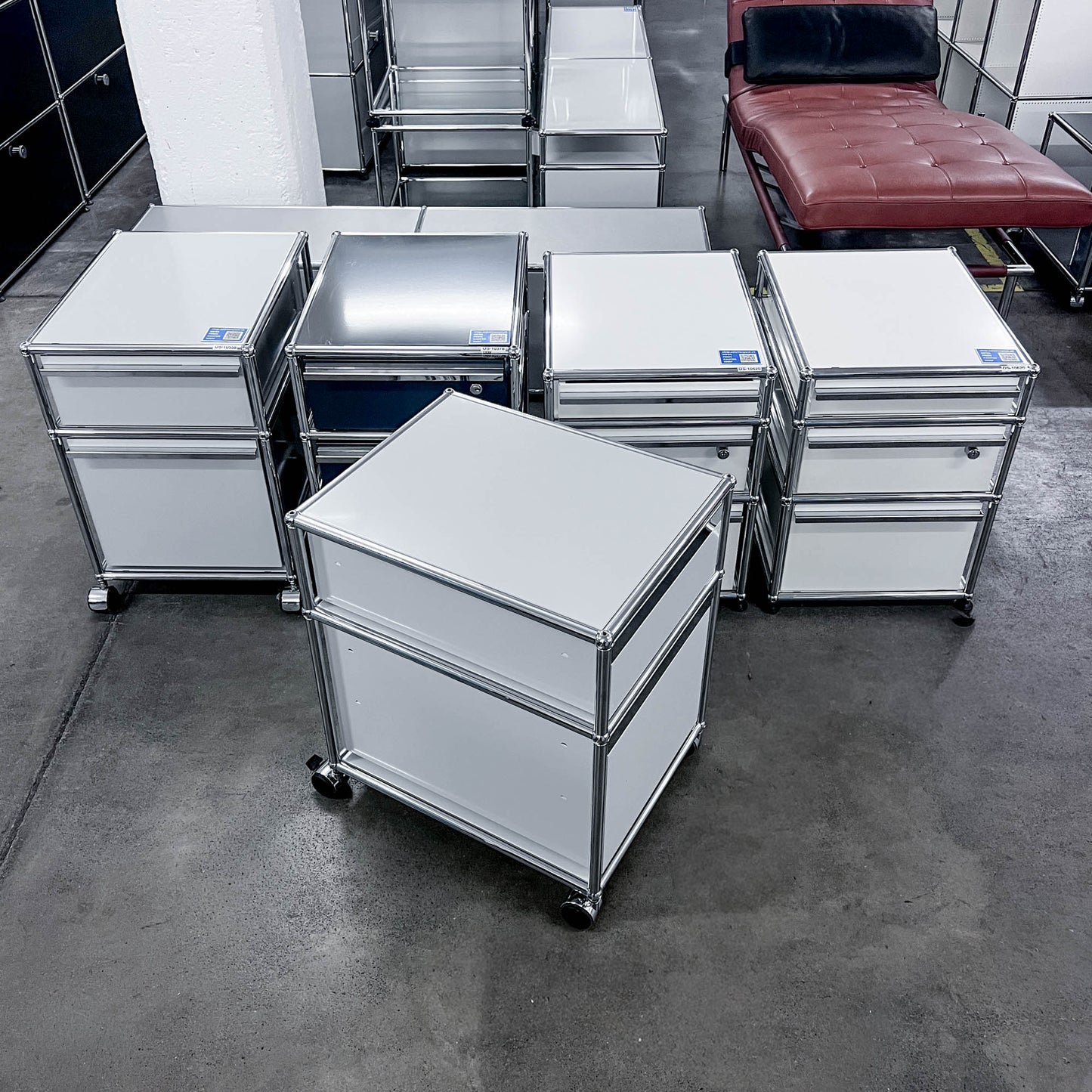 USM Rollkorpus, Lichtgrau, A4, A6 Schubladen, Q1