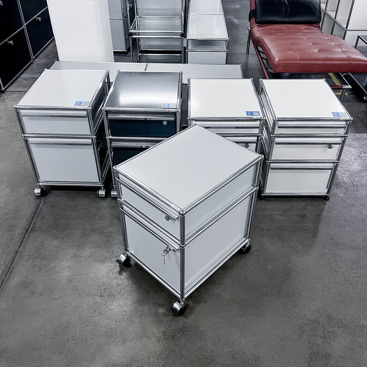 USM Rollkorpus, Lichtgrau, A4, A6 Schubladen, Q1