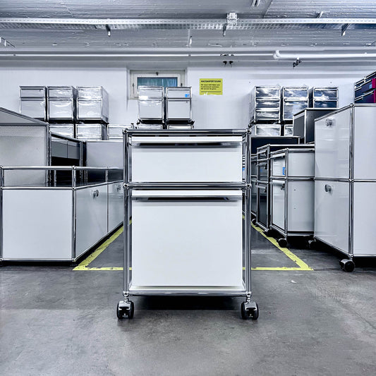 USM Rollkorpus, Reinweiss, A4, A6 Schubladen, Q1